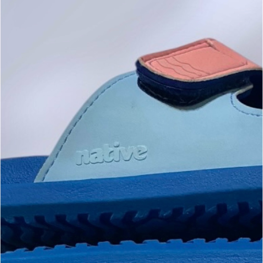 Native Sandals Frankie Sugarlite in Resting Blue Dazzle Pink Girls Size 1 - Picture 5 of 9
